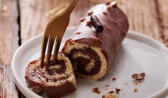 Bûchette au chocolat et à la noisette, 1 part