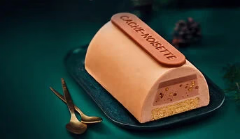 Bûche glacée cache-noisette, 4 parts
