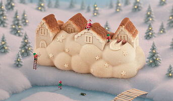 Bûche glacée Village Céleste, 8 parts