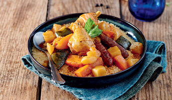 Couscous royal au poulet et merguez 2 parts