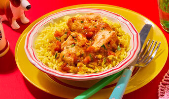 Chicken curry balti, poulet, riz, sce curry balti
