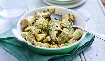 Artichauts à la romaine, menthe, citron