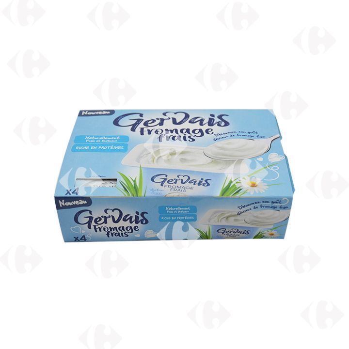 Pack Fromage Frais Nature Sucré Gervais 80g 4 unités