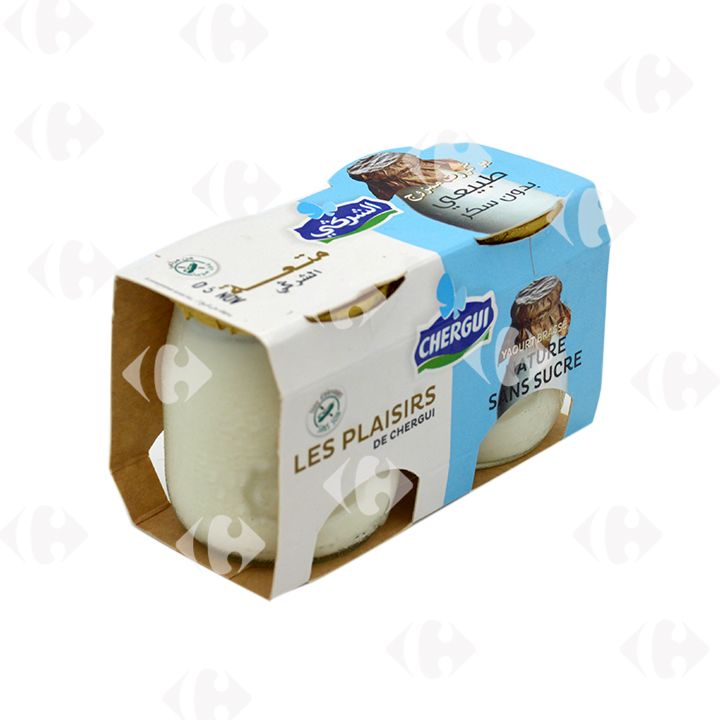Chergui Yaourt les plaisirs Nature Sans Sucre 2x125g