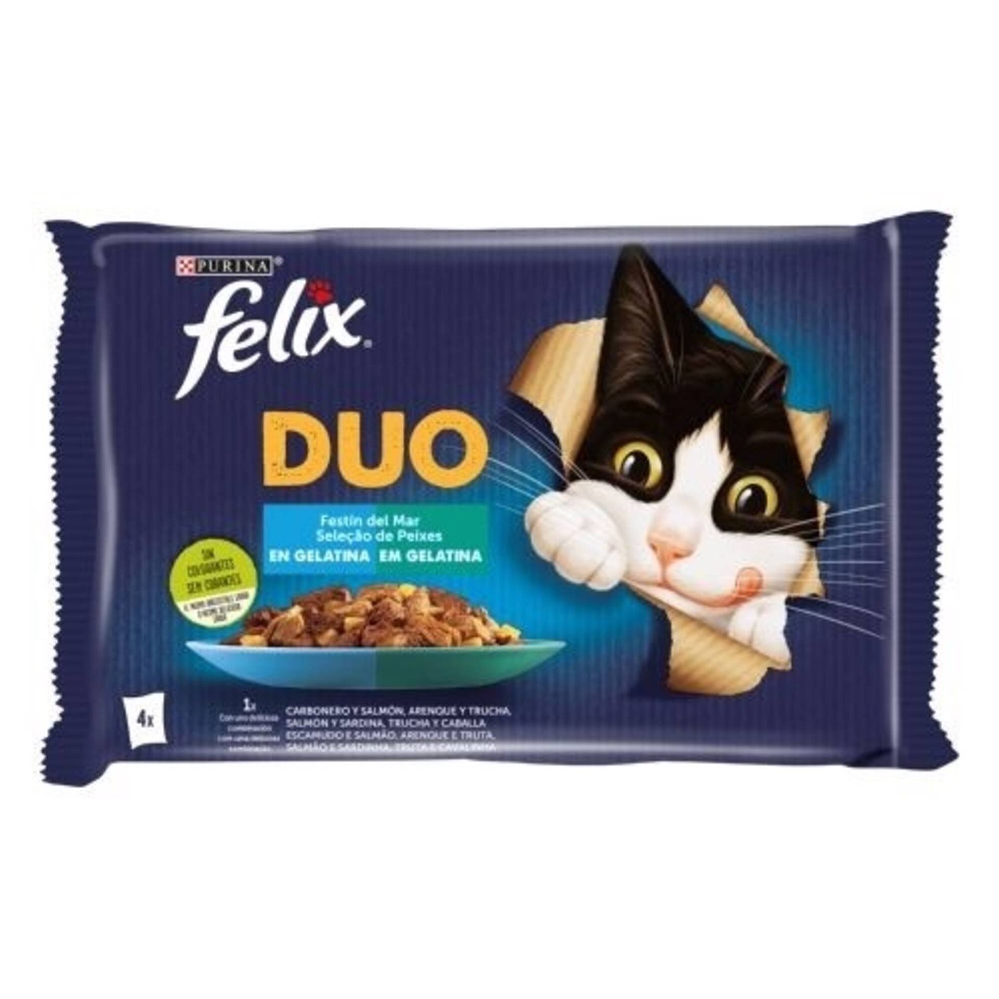 Purina Felix Duo Poisson Nourriture Humide pour Chat (emb. 4 x 85 gr)