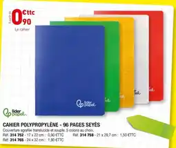 lidor papel CAHIER POLYPROPYLÈNE