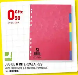 Q-Connect Jeu de 6 Intercalaires