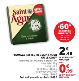 Saint Agur Fromage pasteurisé