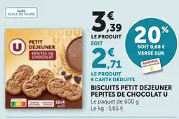 U Biscuits petit dejuner pepites de chocolat