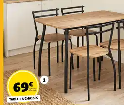 Table + 4 chaises