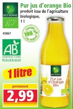 BIO SONNE Pur jus d'orange Bio