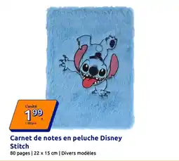 Disney Stitch Carnet de notes en peluche