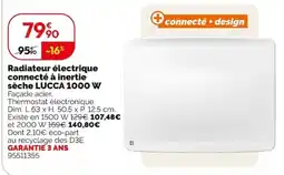 LUCCA Radiateur électrique connecté à inertie sèche