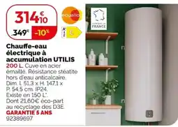 UTILIS Chauffe-eau électrique à accumulation