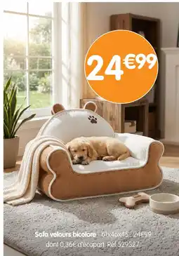Sofa velours bicolore