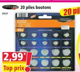 20 piles boutons