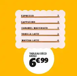 Tableau déco menu