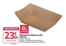 Barquettes bateau kraft