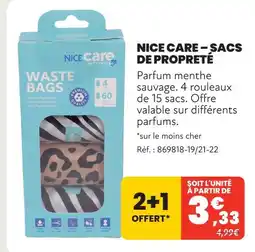 Nice care sacs de propreté