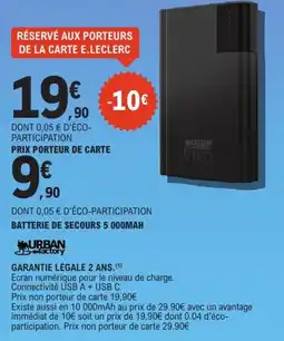 URBAN Battery de secours 5 000mAh