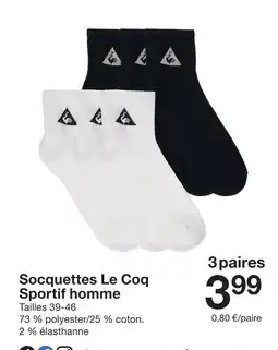 Le coq sportif socquettes homme