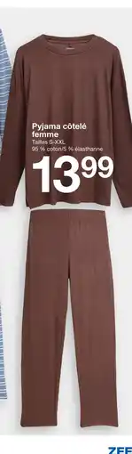 Pyjama côtelé femme