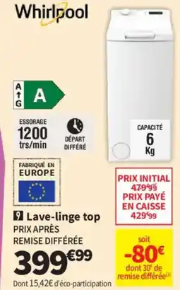 Whirpool lave-linge top