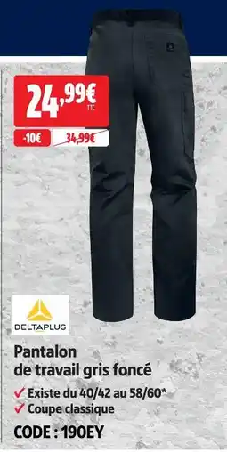 Deltaplus pantalon de travail gris foncé