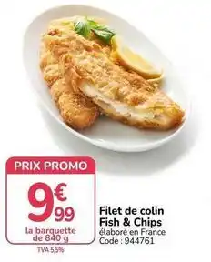 Promo - filet de colin fish & chips
