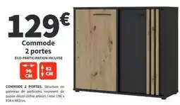 Chêne - commode 2 portes