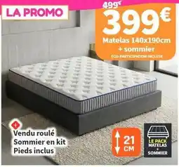 Promo - matelas 140x190cm + sommier