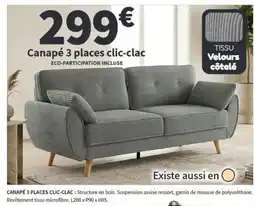 Canapé 3 places clic-clac