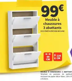 Meuble à chaussures 3 abattants