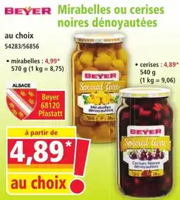 Beyer Mirabelles ou cerises noires dénoyautées