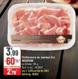 NEGRONI Chiffonnade de Jambon Cru