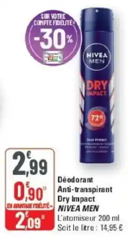 NIVEA MEN Déodorant Anti-transpirant Dry Impact