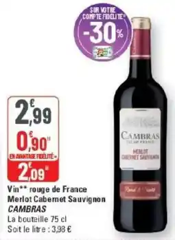 CAMBRAS Vin rouge de France