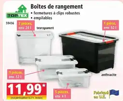Toptex boîtes de rangement transparentes