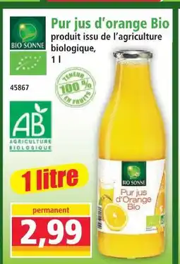 Bio sonne pur jus d'orange bio