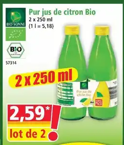 Bio sonne pur jus de citron bio