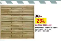 Ecran droit en bois classe III