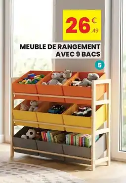 Meuble de rangement avec 9 bacs