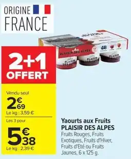 PLAISIR DES ALPES Yaourts aux Fruits