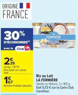 LA FERMIÈRE Riz au Lait