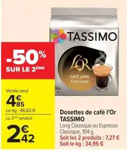 TASSIMO Dosettes de café l'Or