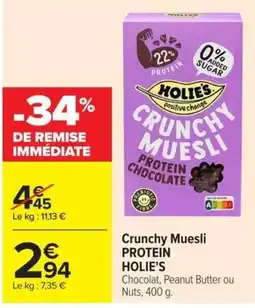 HOLIE'S Crunchy Muesli Protein Chocolate