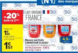 Carrefour Classic' Mousse aux fruits