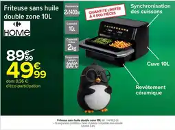 HOME Friteuse sans huile double zone 10L