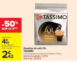 TASSIMO Dosettes de café l'Or