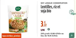 SOY Lentilles, riz et soja bio
